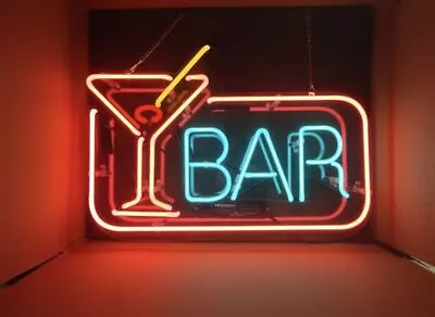 Cocktail Bar Martini Glass Acrylic 14 X10  Neon Light Sign Lamp Beer Pub Decor • $79.78