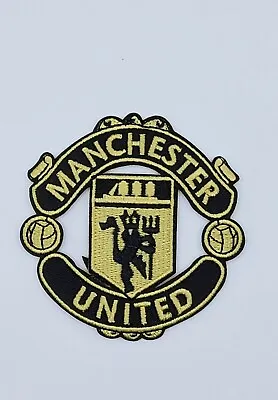 Manchester United Premier League Soccer Iron-On Embroidery Patch Est. 3  Gold  • $9.99