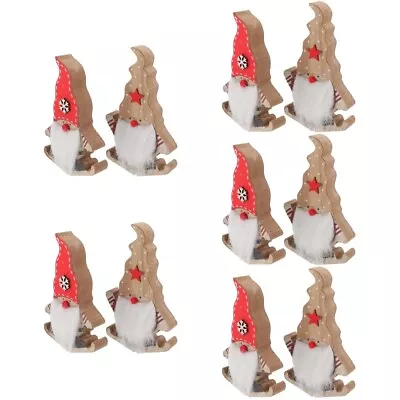  10 Pcs Wooden Christmas Decoration Elder Tabletop Centerpieces • £37.15