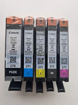 PGI-570 & CLI-571 Canon SETUP Genuine Black Cyan Magenta Yellow Ink Cartridges • £33.75