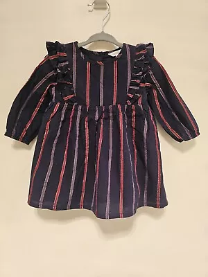 Girls Country Road Navy Stripes Dress Size 0 • $8