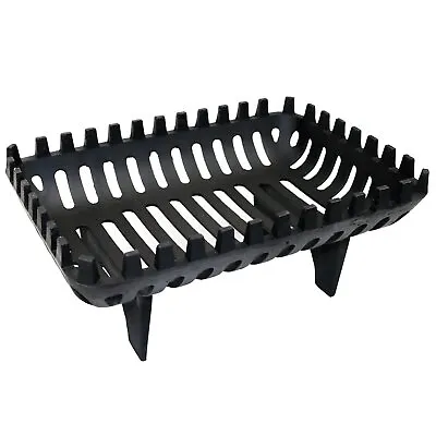 NEW! Open Fire Basket 15  Cast Iron Heavy Duty Grate Log Coal Wood • £24.99