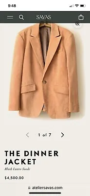 New Savas Tan Suede Dinner Jacket 40R.  This Jacket Sells  For 4500 Online • $180