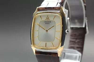 【N MINT】 Vintage Seiko Credor 2F70-5151 14KT Gold Square Qz Men Watch From JAPAN • $269.90