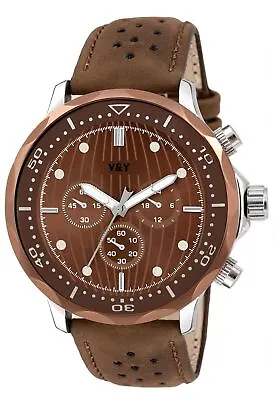 Brown New Designer Dial  With Unique Leather Strap Modern Formal Watch For Men • £23.86