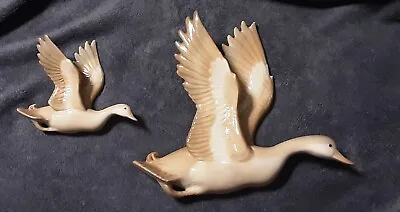 Pair Of Vintage Otagiri Flying Duck Porcelain Wall Hanging Plaque • $25