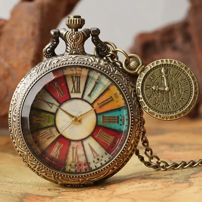 Vintage Peaky Blinders Pocket Watch Colorful Roman Pendant Quartz Gift • £15.99