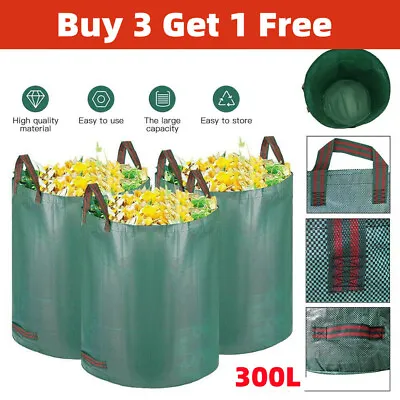 £6.29 • Buy Garden Waste Bags 300L Large Refuse Heavy Duty Sack Grass Leaves Rubbish Bag