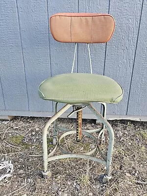 Vintage TOLEDO Swivel Drafting Chair. Metal Industrial Design Architect • $89.95