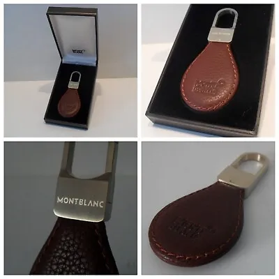 Montblanc Keyring - Beautiful Calf Leather FOB With Brushed Stainless Steel NEW! • $129.99