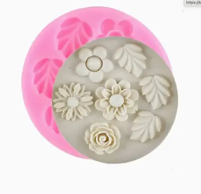 Plant Leaf Flower Silicone Icing Mold Cake Topping Sugar Craft Fondant Mould • £2.85