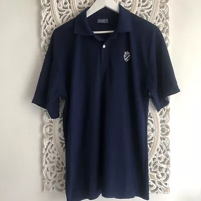 Men’s Hackett Polo Shirt Large Navy Blue 100% Cotton Short Sleeve • £11.99