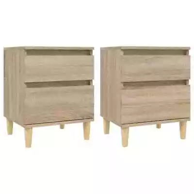 2x Wooden Bedside Tables Drawers Storage Side Cabinets Bedroom Nightstand Oak • $91.39