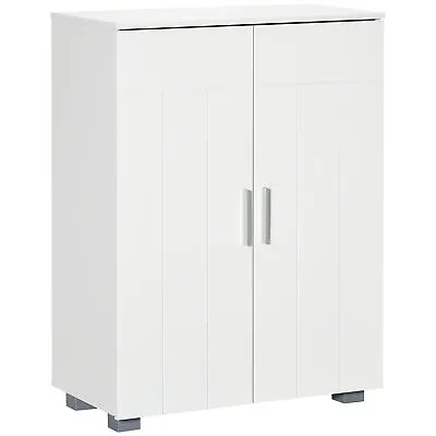 Kleankin Modern Bathroom Cabinet Freestanding Floor Cabinet W/ Storage White • £49.99