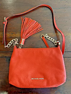 MICHAEL KORS Weston Leather Small Messenger Crossbody Mandarin EUC With Tag • $55