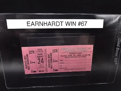 1995 Martinsville Goodys 500 NASCAR Ticket Stub Dale Earnhardt Win #67 • $49.99