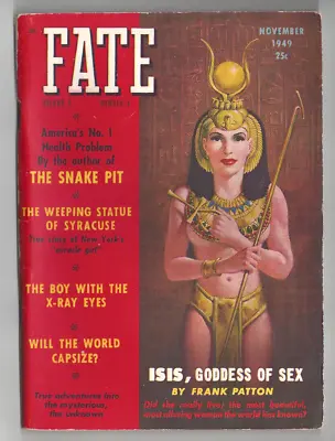 FATE Magazine November 1949 Vol 2 #4 Isis Goddess Of Sex Weeping Statue Syracuse • $12