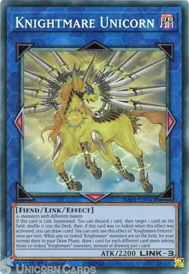 RA01-EN043 Knightmare Unicorn :: Collector's Rare 1st Edition YuGiOh Card • £2.09