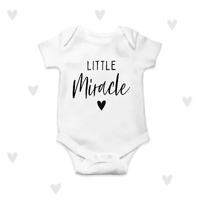 Little Miracle Baby Announcement Bodysuit Personalised Rainbow IVF • £8.90