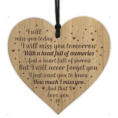 £4.99 • Buy Hanging Memorial Plaque In Memory Of Mum Dad Grandad Nan Engraved Heart