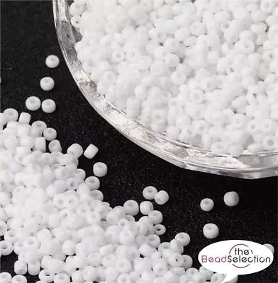 £2.99 • Buy 100g WHITE OPAQUE GLASS SEED BEADS 11/0 2mm 8/0 3mm 6/0 4mm
