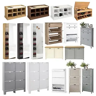 £70.99 • Buy 2/3/4/6 Tier Shoe Cabinet Drawers Shoe Rack Storage Bench Shoe Box Compartment