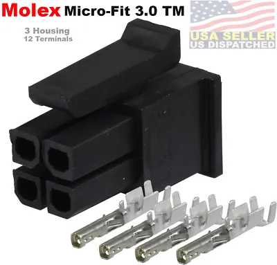 MOLEX 3.0 ATX /EPS PCI-E (4 Circuits) 4 Pins Receptacle Connector Terminal 5-SET • $8.99