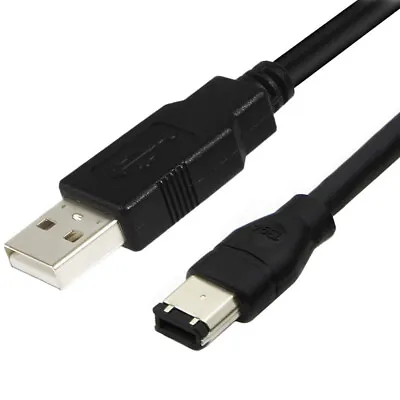 Firewire IEEE 400 1394 6 Pin Male To USB 2.0 A Male Adaptor Convertor Cable Cord • $10.99