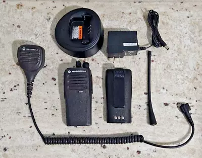 MINT Motorola CP200d 16 Channel W/ Charging Base Antenna Belt Clip And Mic. • $175