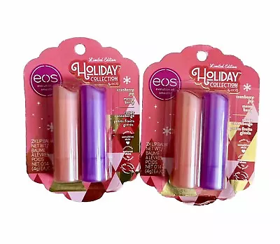 EOS Lip Balm~ Holiday Collection~ Limited Edition~ Made With Shea Butter~ 2 Pks • $15.74