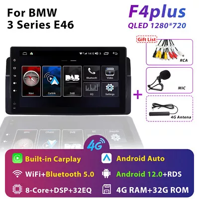 9  Android 12 4+32GB Car Radio Stereo GPS Car Play DSP DAB+ For BMW E46 M3 • £219.90