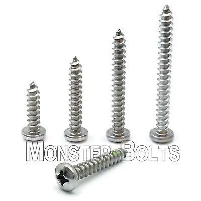 #14 Stainless Steel Phillips Pan Head Self-Tapping Type A Sheet Metal Screws A2 • $7.70