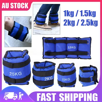 AU 2PCS Ankle Wrist Weights Straps GYM YOGA Equipment Fitness Training Leg 1-6kg • $9.50