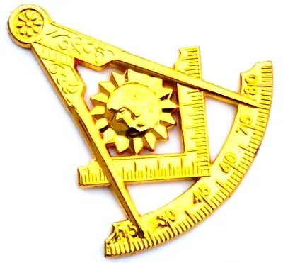 Masonic Past Master Cut Out Car Auto Gold Emblem 3  DIECAST • $14.99