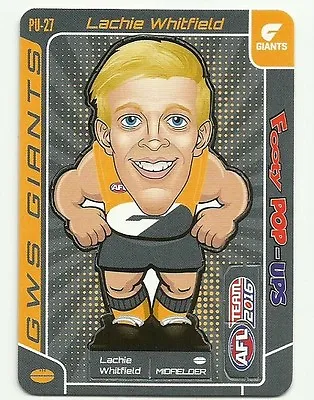 2016 Afl Teamcoach Footy Pop Up Gws Giants Lachie Whitfield Pu27 Card • $1