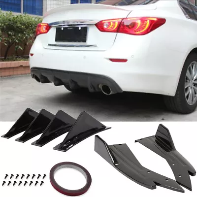 Gloss Black Car Rear Bumper Splitter Fins Lip Diffuser Kits For Infiniti G35 G37 • $58.98