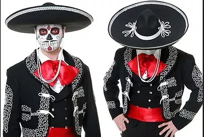 Jumbo Large Black Mexican Mariachi Sombrero Halloween Day Of The Dead Hat G0574 • $33.99