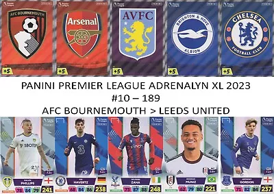 Panini Premier League 2023 Adrenalyn XL Base Team Player Cards #10 - #189 • £0.99