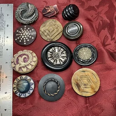 Lot Of Mixed Antique Vintage Celluloid Bakelite Composite Chunky Buttons • $25
