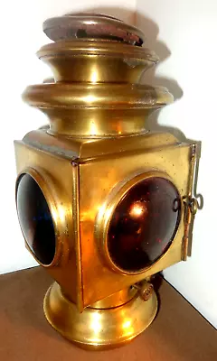 C1913-14 FORD SCRIPT JNO BROWN Model T Brass Oil Tail Lamp Model No 105 Nice! • $499.95