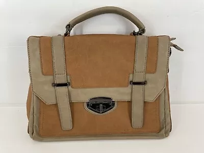 Vieta Women’s Brown Tan Handbag Purse Metal Hardware Used • $18