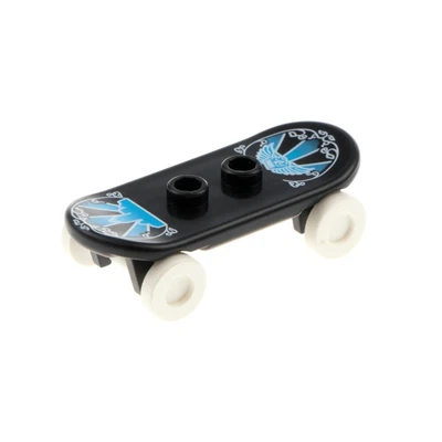 £3.35 • Buy 1x LEGO Skateboard Black Wheels White Skyline Figure Accessory 2496 42511c05pb06