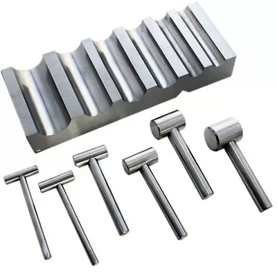 Metal Swage Block U-Channel Forming Dapping Metal Block W/ Hammer Punches • $36.28