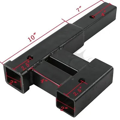 Truck 4000 LB Dual 2  Trailer Hitch Receiver Rise Drop Extender Adapter Towing  • $29.99