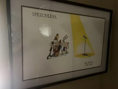 👀 Mel Blanc Speechless Tribute Warner Bros Print NEW Frame Glass • $149