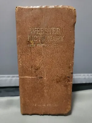 Websters Vintage Vest Pocket Dictionary Self Pronouncing De Luxe Edition -GOOD- • $7.12