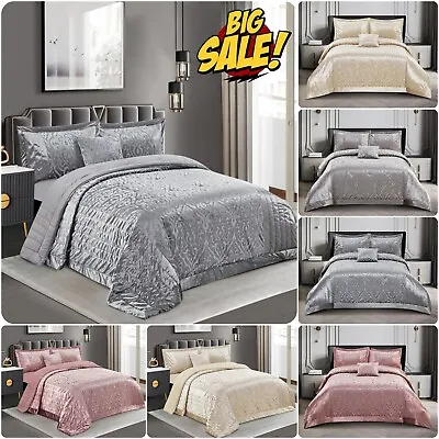 3Piece Velvet Quilted Bedspread Bed Throw Bedding Set Double King Sizes Bedroom* • £73.58