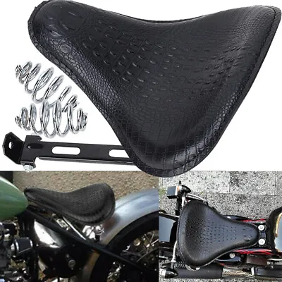 Motorcycle Crocodile Solo Seat For Harley Chopper Bobber Softail Springer Dyna • $43.19