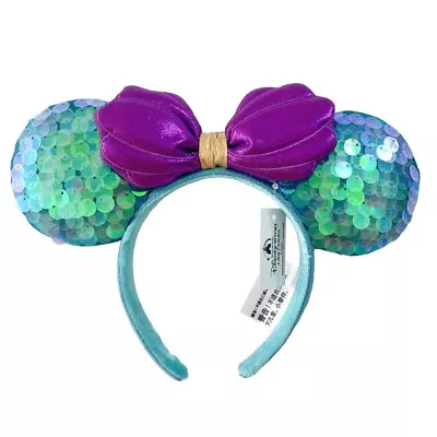Disney Parks Little Mermaid Ariel Purple Mickey Mouse Minnie Ears Headband NWT • $19.99