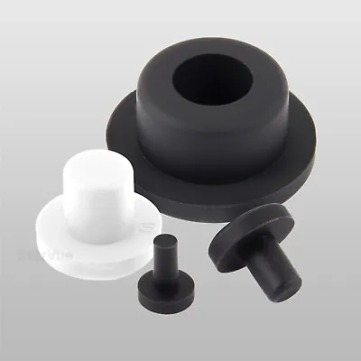 £2.04 • Buy Hole Plug End Cap Round Silicone Rubber Blanking Seal Bung 3-30mm (Black/White)